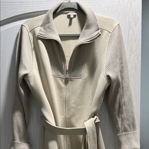 Women's Cream Zip-Up Jacket Talbots